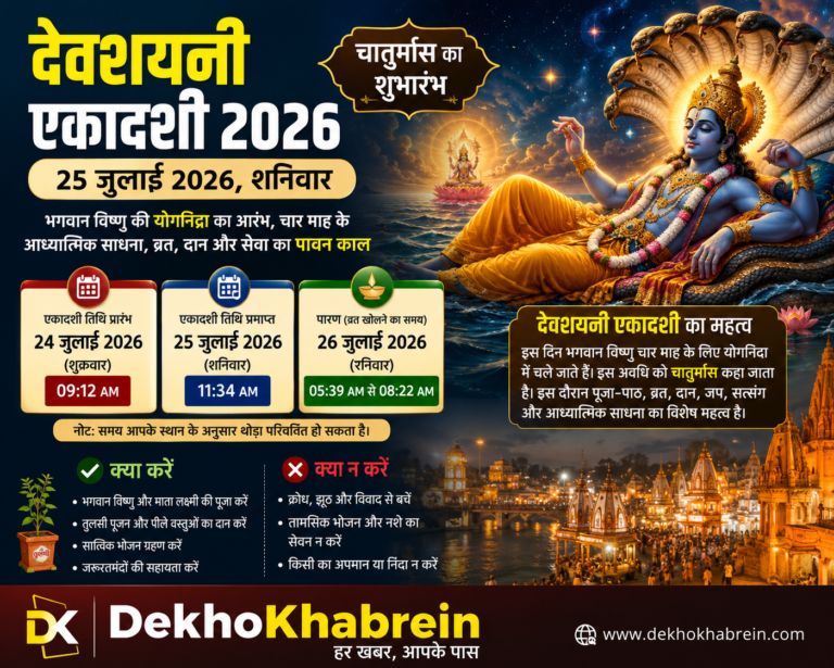 देवशयनी एकादशी 2026: 25 जुलाई को कब से कब तक है एकादशी तिथि? जानें शुभ मुहूर्त, पूजा का समय और चातुर्मास का महत्व